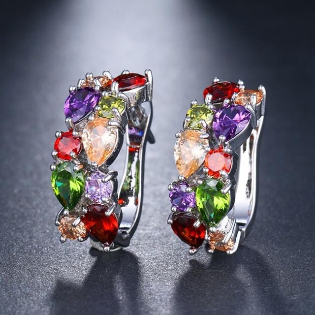 Multi Rose Gold Color EarringsEarringsWhite Gold Multicolor