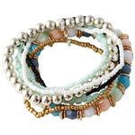 Bohemia Beads Beaded Multi Strand Stretch BraceletBraceletGreen16.5cm
