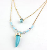 Double Layer Natural Stone Beads NecklaceNecklaceGreen