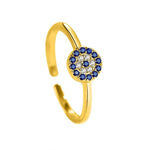 Lovely Blue Eyes Sapphire Gold and Silver Jewelry Set - 925 Sterling SilverRingRing-Gold