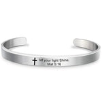 Bible Verse Stainless Steel WWJD Cuff Bracelet BangleBracelet9