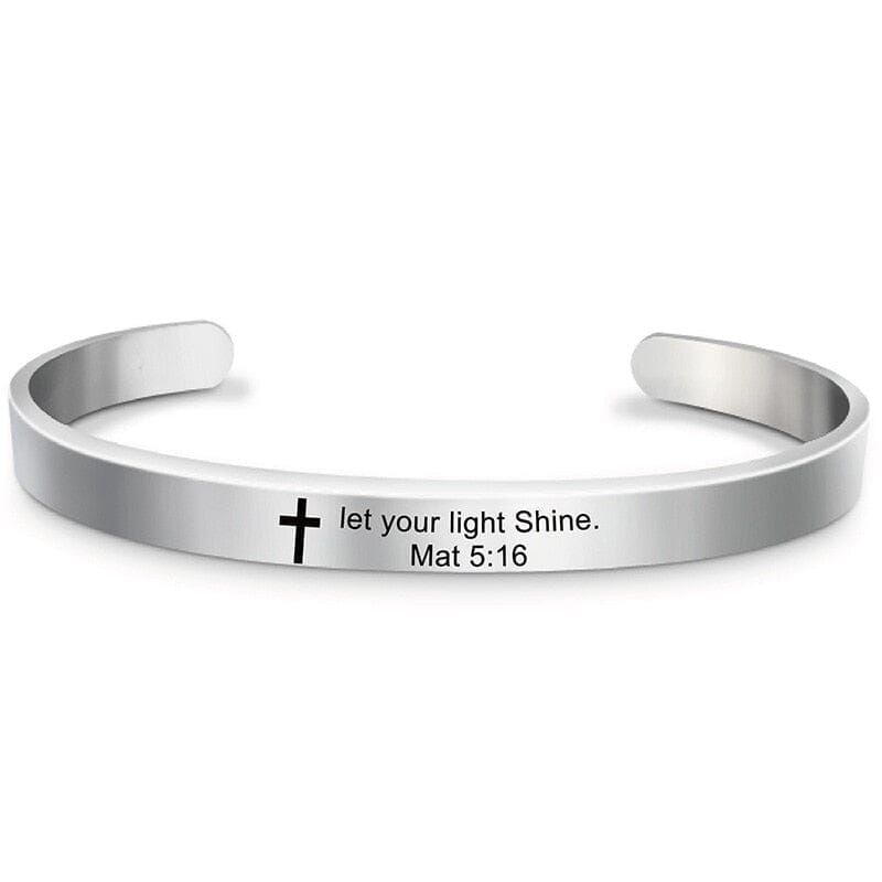 Bible Verse Stainless Steel WWJD Cuff Bracelet BangleBracelet9