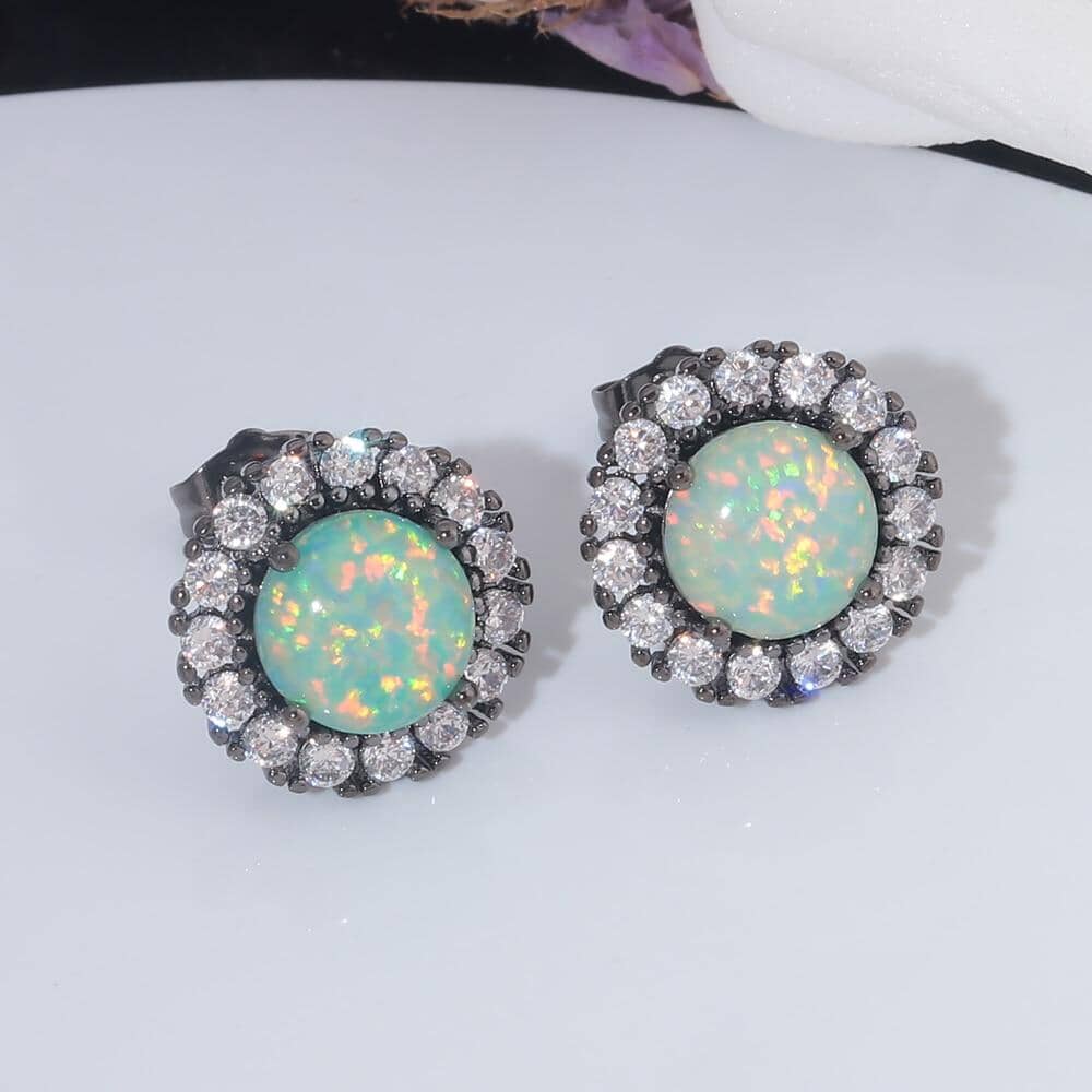 Green Fire Opal Stud EarringsEarrings
