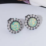 Green Fire Opal Stud EarringsEarrings