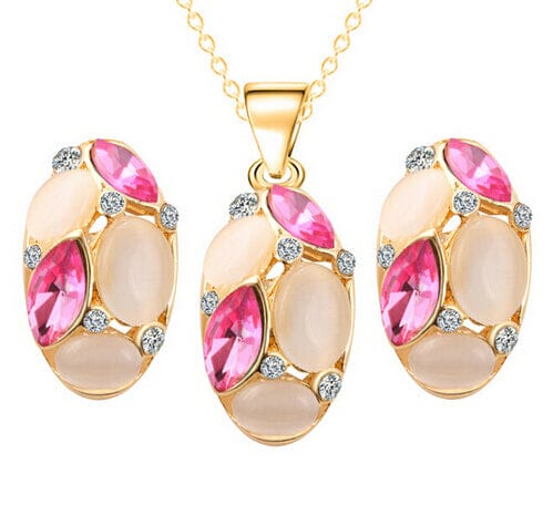 Luxury Austrian Crystal Opal Jewelry SetJewelry SetF667