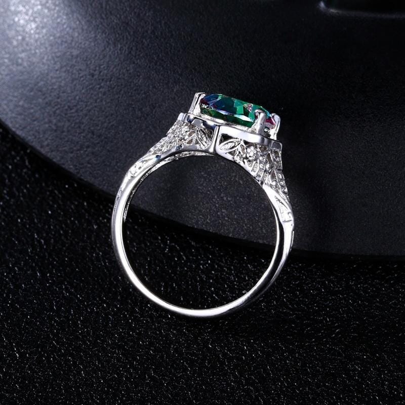 Glamorous Rainbow Mystic Topaz Ring - 925 Sterling Silver RingRing