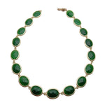 Green Jade Choker Necklace Oval ShapeNecklace