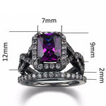 Luxurious Black Gun Plated Amethyst RingRing