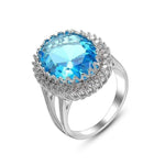 Trendy Oval Gemstones Ring - 925 Sterling SilverRing