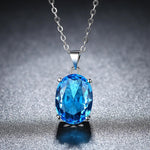 Aquamarine Oval Pendant NecklaceNecklace