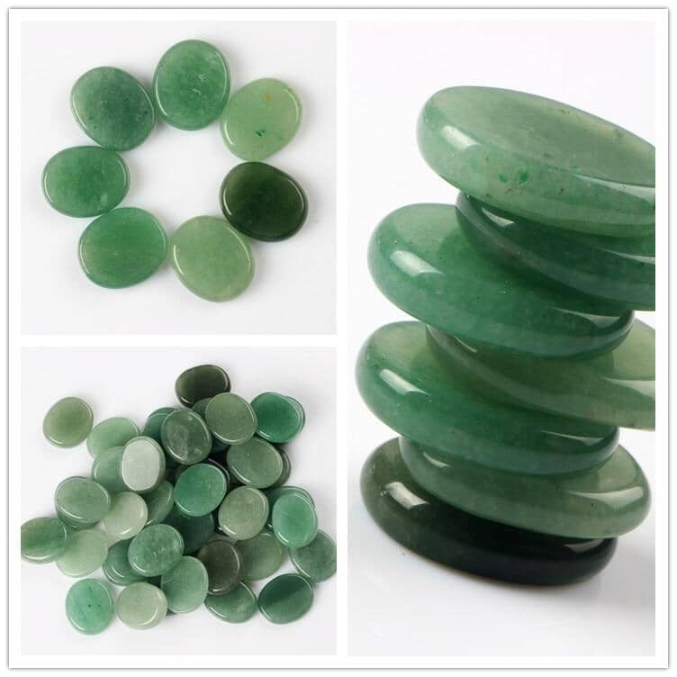 Assorted 7 pieces/lot Palm Stone Jade Crystal Reiki Healing Chakra With Free PouchRaw Stone