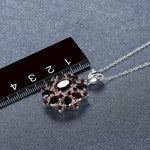7.54ct Natural Black Garnet Pendant Necklace - 925 Sterling SilverNecklaces