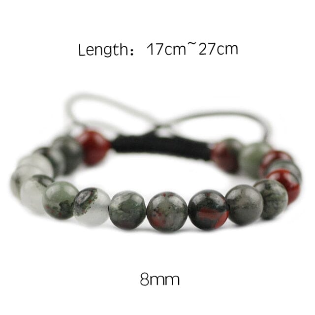 Braided/Elastic Rope Natural Bloodstone Charm BraceletBracelet8mm-Braided rope