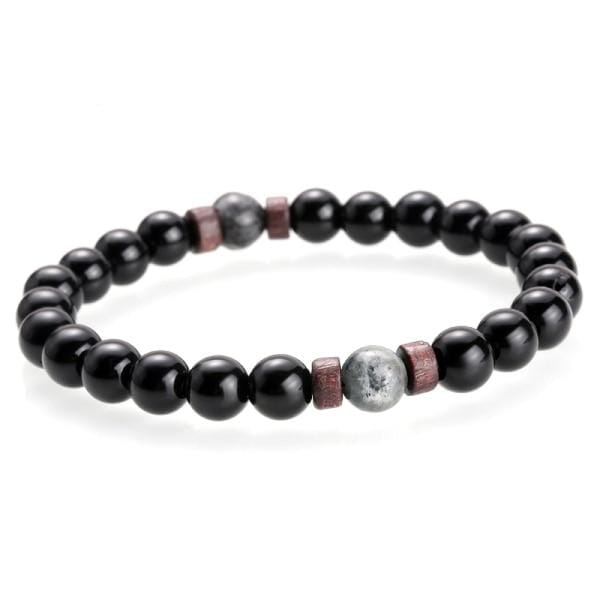Natural Moonstone Lava Stone Bead Tibetan Buddha Bracelet For MenBeadsB