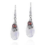 Party Water Drop Shaped Moonstone EarringsEarringsred