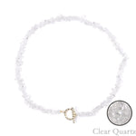 Boho Fashion Aventurine and other Stone Chips ChokerNecklace17 Clear Quartz