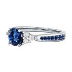 Genuine Natural Sri Lanka Birthstone Sapphire Ring - S925 Sterling SilverRing