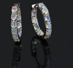 Numerous White Fire Opal Oval Earrings -Earrings