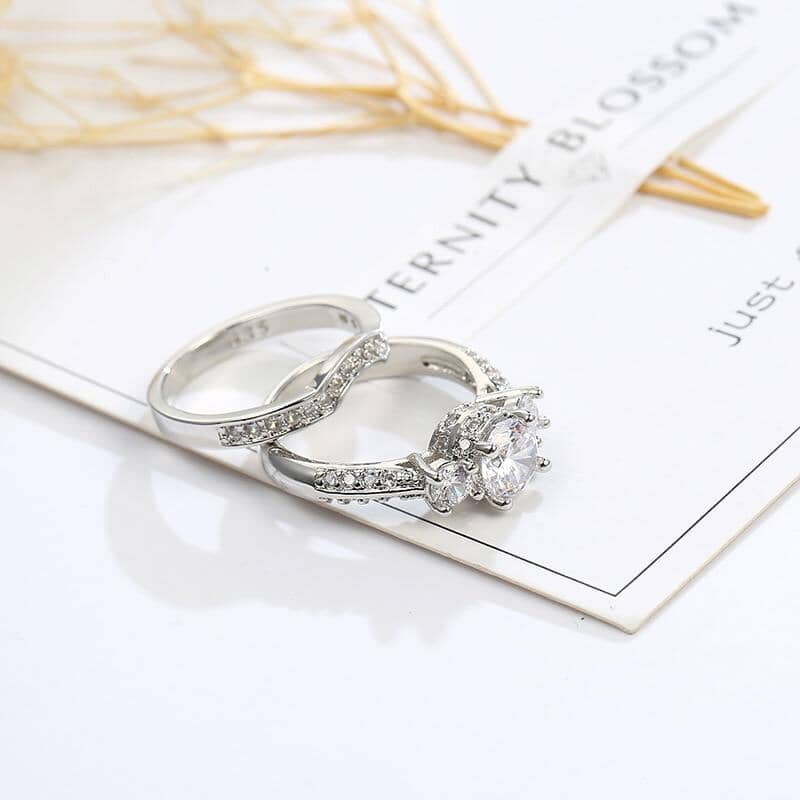 White Crystal Double RingRing