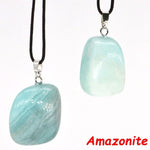 Aventurine and Other Stones Natural Crystal Irregular Tumbled Stone Reiki Rope NecklaceNecklaceAmazonite