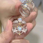 Angel and Bat Moonstone Adjustable RingRing