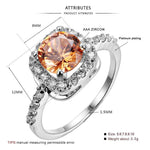 Champagne Morganite White CZ Ring - 925 Sterling SilverRing