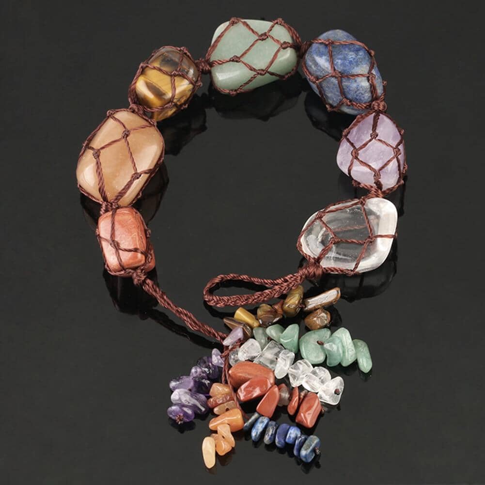 7 Chakra Natural Tumbled Gemstone Hanging DecorationHome Decor