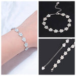 Floral White & Blue Fire Opal BraceletBracelet