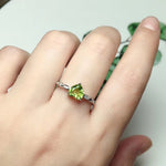 Daily Wear 6mm Heart Shape Peridot Ring - 925 Sterling SilverRing