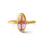 Hollow Carved Amethyst Reversible Ring - 925 Sterling SilverRing