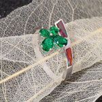 Orange Fire Opal with Emerald Bowknot RingRing