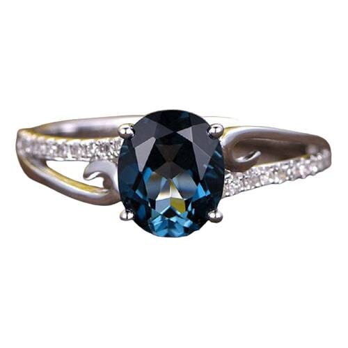 Unique Promise Sapphire Ring - 925 Sterling SilverRing