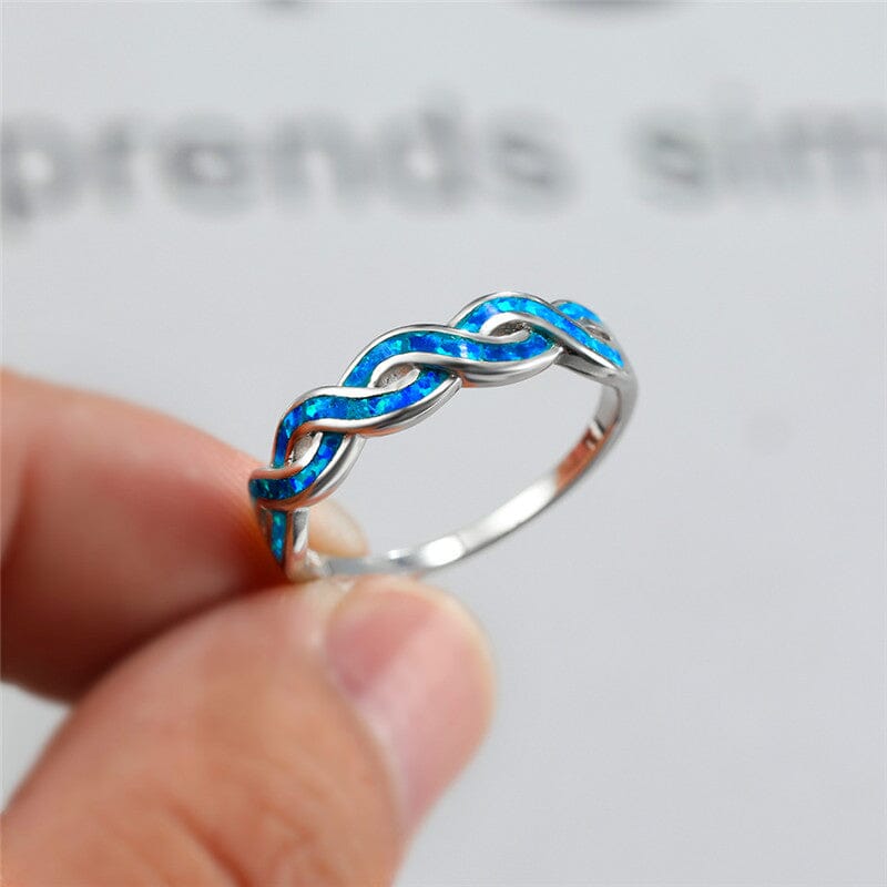 Blue Fire Opal Infinity RingRing