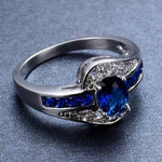 Blue Sapphire Stone Ring - White GoldRing