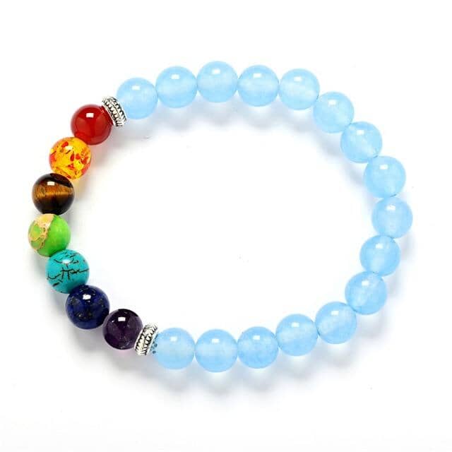 7 Chakra Healing Balance Lava BraceletBraceletOcean Blue