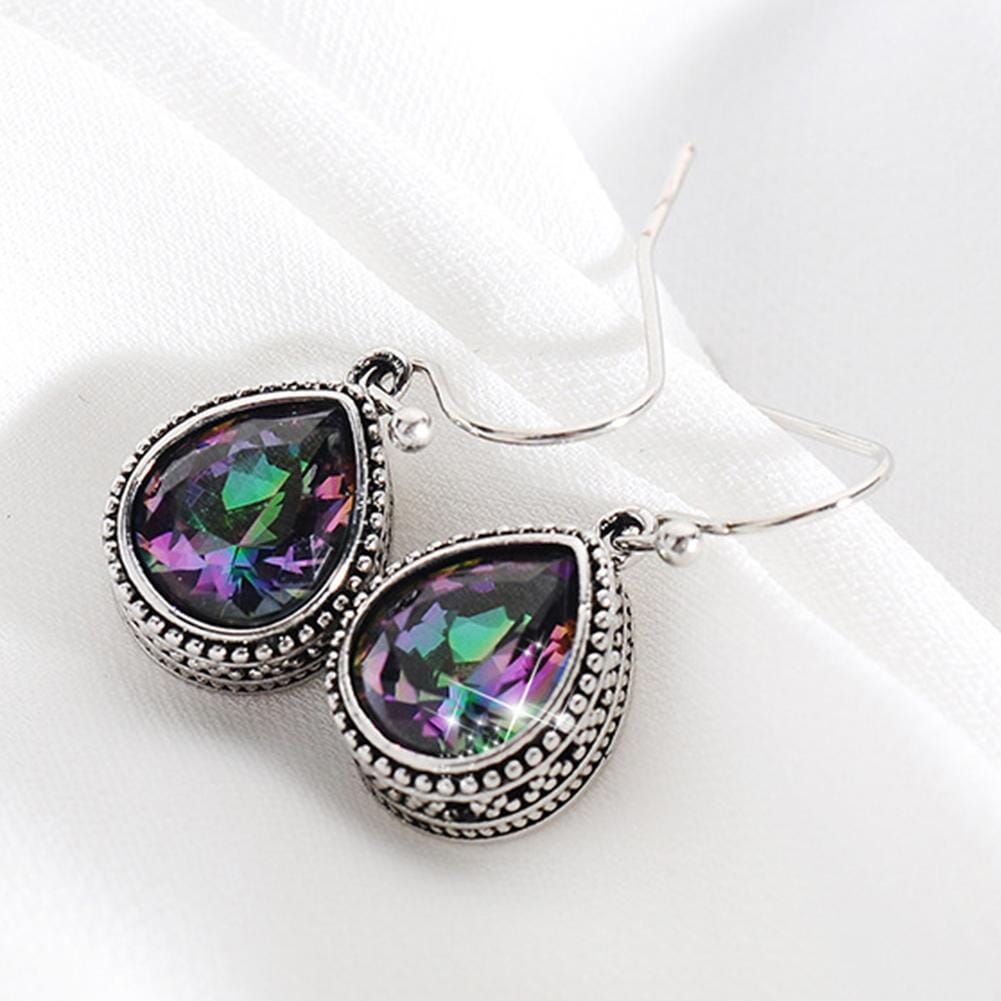 Vintage Rainbow Mystic Topaz Drop Dangle Hook EarringsEarrings