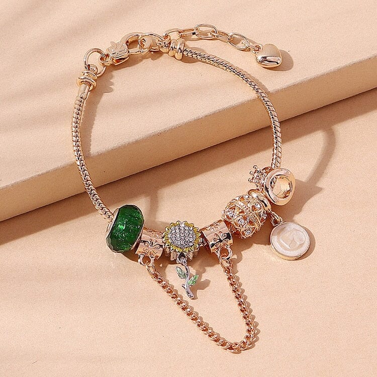 Creative Crown and Sunflower Charm BraceletBracelet