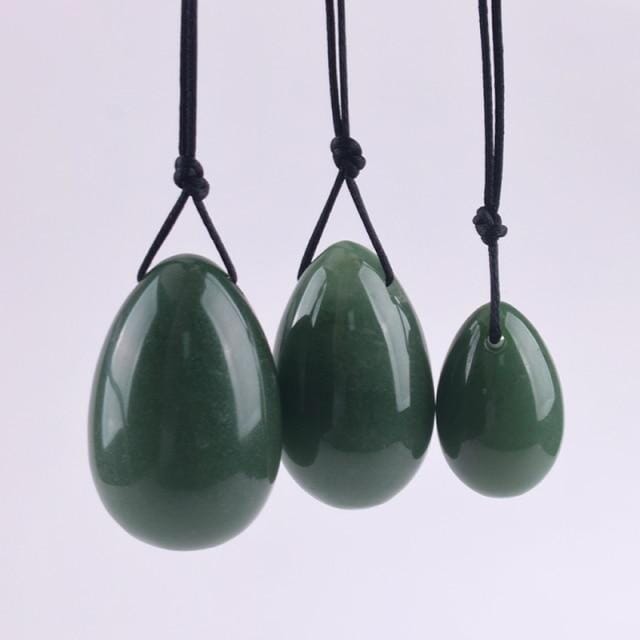 Green Jade Egg for Kegel Exercises - Set of 3 EggsYoni Eggs