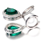 Green Emerald Earrings- 925 Sterling SilverEarrings