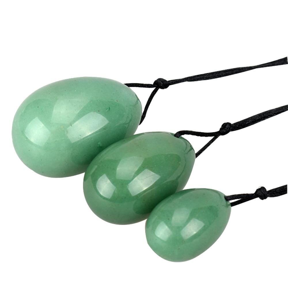 Green Jade Egg for Kegel Exercises - Set of 3 EggsYoni Eggs