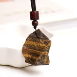 1 Piece Irregular Natural Tigers Eye Yellow Stone and Mineral Pendant NecklacesNecklace