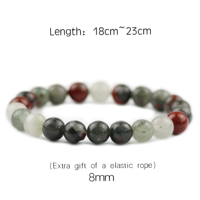 Braided/Elastic Rope Natural Bloodstone Charm BraceletBracelet8mm-Elastic rope