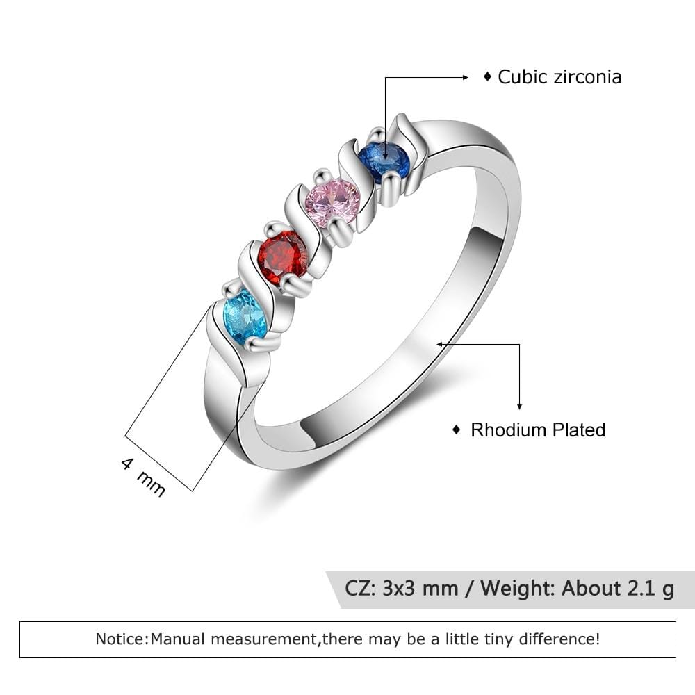 Personalized 4 Birthstones RingRing