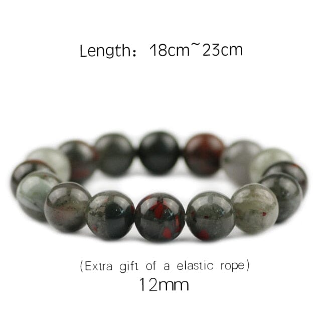 Braided/Elastic Rope Natural Bloodstone Charm BraceletBracelet12mm-Elastic rope