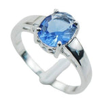 Classic Tanzanite Crystal Silver RingRing
