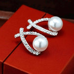 Gold Crystal Pearl EarringsEarrings