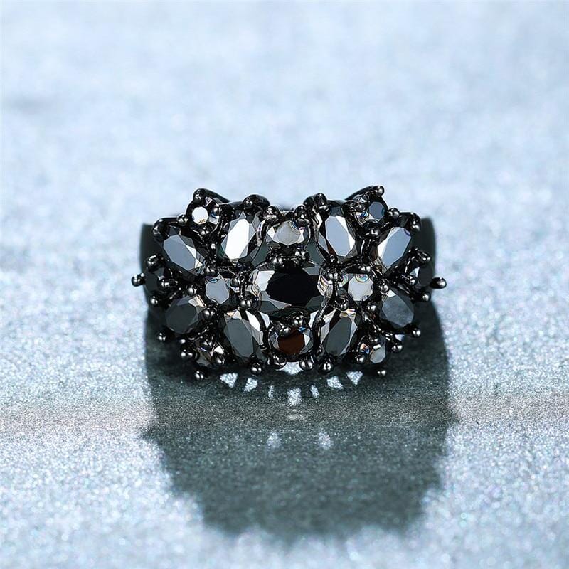Black Onyx Flower Promise RingRing