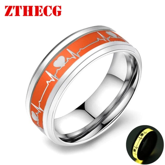 Luminous Glow in the Dark RingRing13Silver Love Yellow