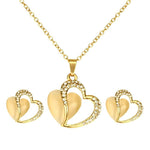 Natural Yellow Opal Love Heart Necklace Earring Jewelry SetJewelry Set