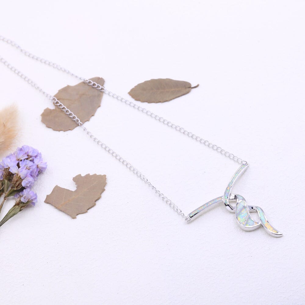 White Fire Opal Necklace Pendant for WomenNecklace